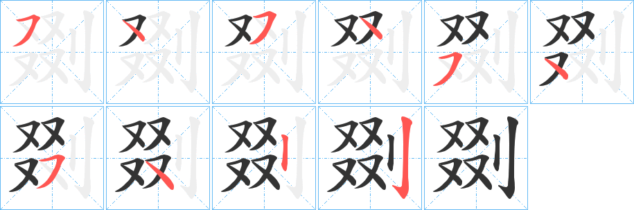 剟字笔画写法