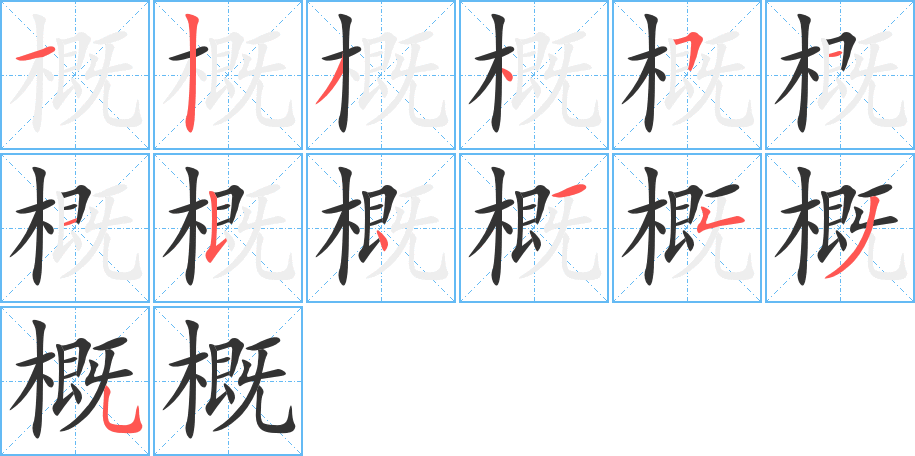 概字笔画写法