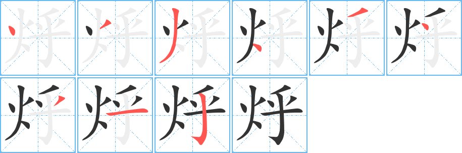 烀字笔画写法