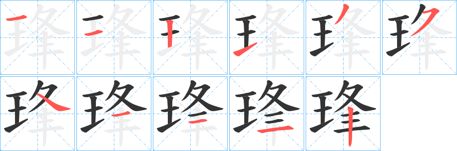 琒字笔画写法