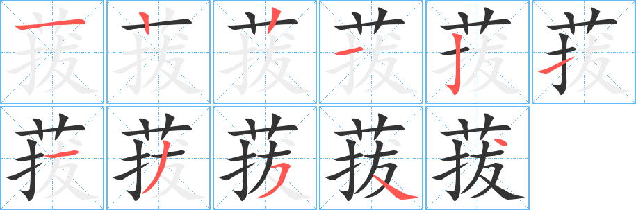 菝字笔画写法