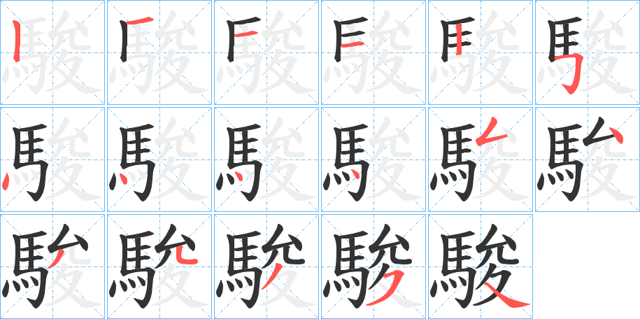 駿字笔画写法